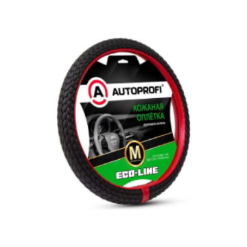 Оплетка руля AUTOPROFI (M) EL-800 BK/RD экокожа плетеная, черн./красный