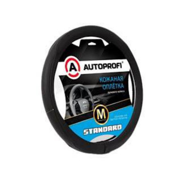 Оплетка руля AUTOPROFI (M) Стандарт SL-2503 BK/BK чёрный