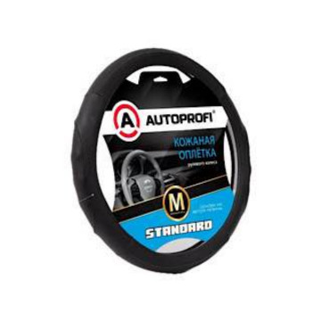 Оплётка руля AUTOPROFI (M) Стандарт SL-2502 BK/BK черный