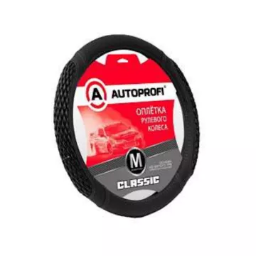 Оплетка руля AUTOPROFI (M) Classic PU-505 BK/D.GY черный/т.серый