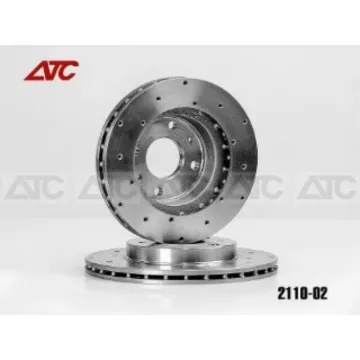 Диск тормозной передний 2110 (перфорация 18 отверстий ) АТС-SPORT АТС