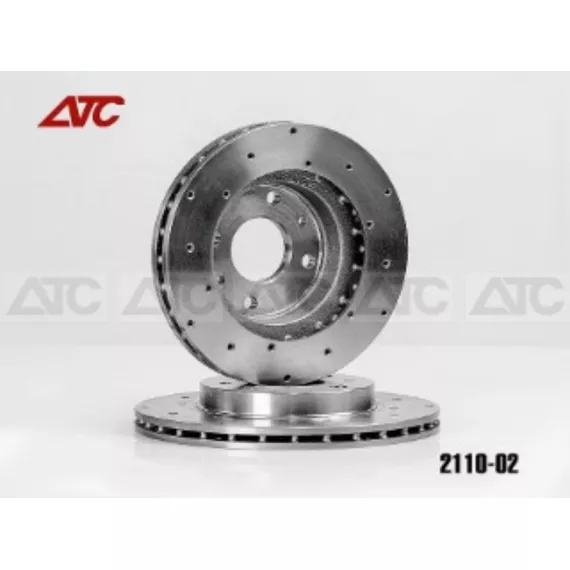 Диск тормозной передний 2110 (перфорация 18 отверстий ) АТС-SPORT АТС