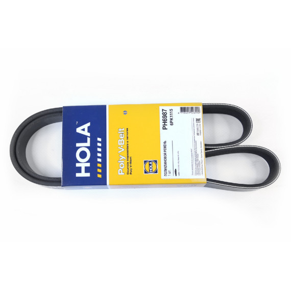 Ремень генер -2110 поликлиновой с ГУРом 6PK1115 (Hola)