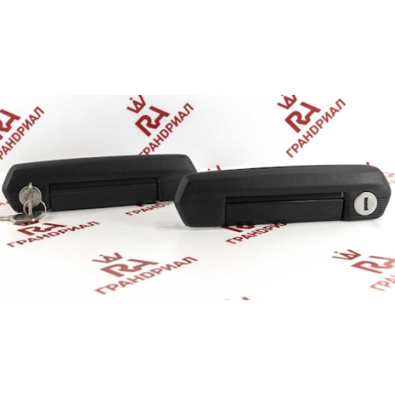 Ручка двери -21214 наруж с цилиндр черные к-т (Гранд Ри Ал)