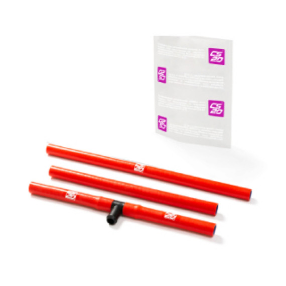 Комплект патрубков отопителя 2110 силикон красный (3 шт.) DRIVE CS20