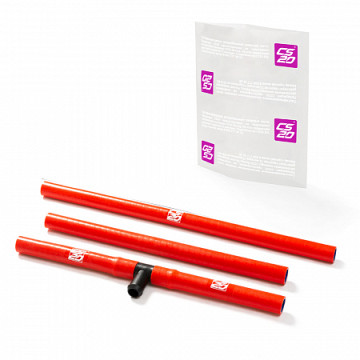 Патрубки отопителя 2110 до 2005 г.в.силикон красный ком-т 3 шт DRIVE CS20