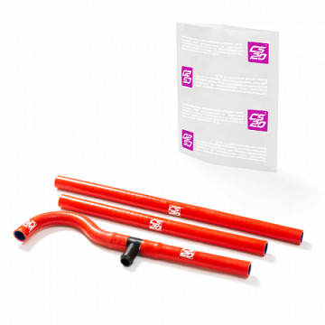 Патрубки отопителя 2112 16V силикон красный ком-т 4 шт DRIVE CS20