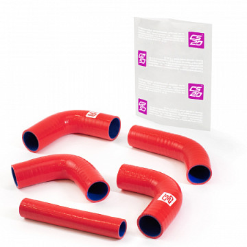 Патрубки радиатора -3302 ЗМЗ-40524 Е3 силикон красный ком-т 5 шт DRIVE CS20