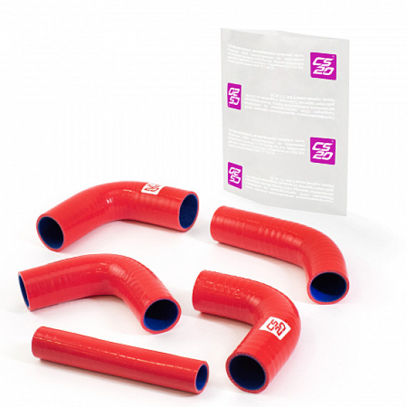 Патрубки радиатора -3302 ЗМЗ-40524 Е3 силикон красный ком-т 5 шт DRIVE CS20