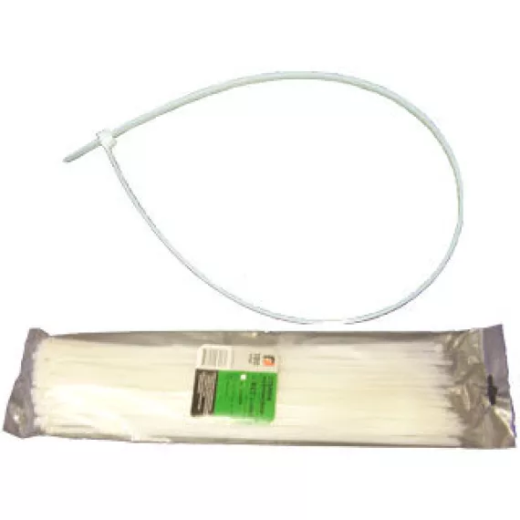 Стяжка пластиковая 5х400 (Белая) FORTISFLEX