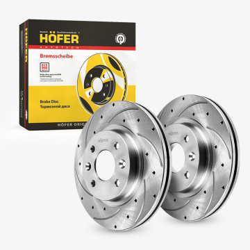 Диск тормозной передний LARGUS вентилируемый перфорированый 259x20 слоты «дуга» 2 шт HOFER