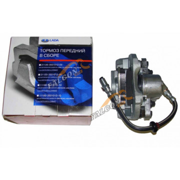 Суппорт -2108 передний левый в сборе () суппорт, цилиндр, шланг, колодки