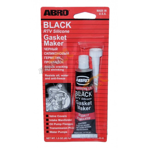 Герметик силиконовый черный 42,5 гр (ABRO) "Супер" (США)