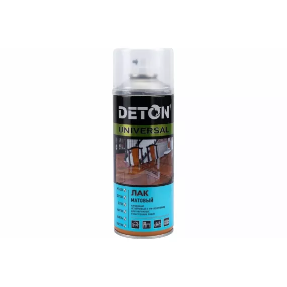 Лак матовый алкид DETON UNIVERSAL (аэр) 520 мл атмосферостойкий