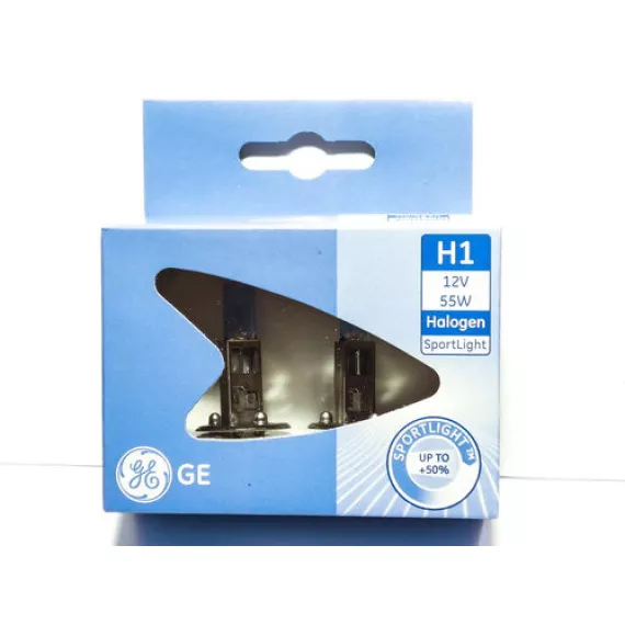 Автолампа H1 12V 55W (P14,5s) GE Sportlight+50% (к-т 2шт.)