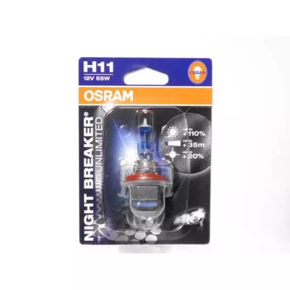 Автолампа H11 12V 55W (PGJ19-2) OSRAM Night Breaker+100% (к-т 2шт.)