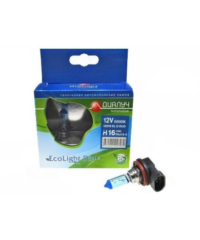 Автолампа H16 12V 19W (PGJ19-3) ДИАЛУЧ ECO LIGHT 5000kel (к-т 2шт.)