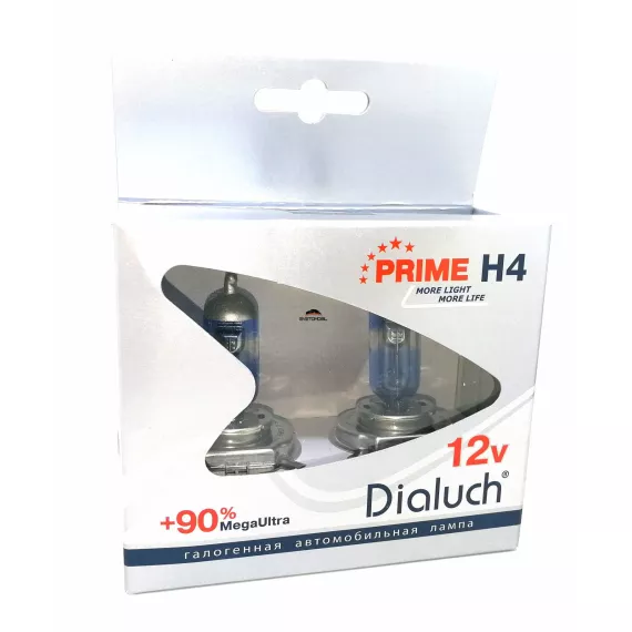 Автолампа H4 12V 60/55W (P43t) ДИАЛУЧ Blue Ray +60% (к-кт 2шт.)