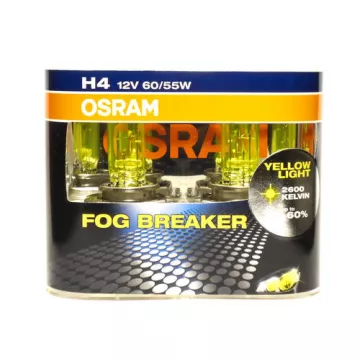 Автолампа H4 12V 60/55W (P43t) OSRAM Fog Breaker 2600kel (к-т 2шт.)