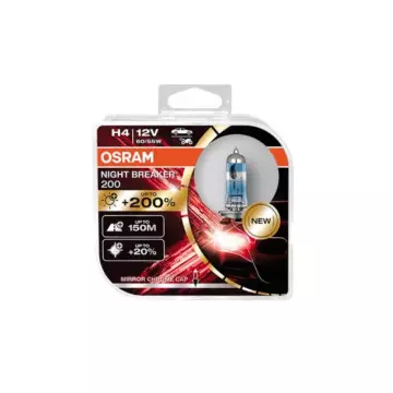 Автолампа H4 12V 60/55W (P43t) OSRAM Night Breaker+200% (к-т2шт.)