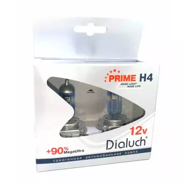 Автолампа H4 12V 60/55W (P43t) ДИАЛУЧ Blue Ray +60% (к-кт 2шт.)