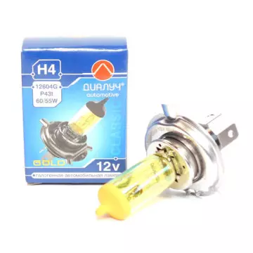 Автолампа H4 12V 60/55W (P43t) ДИАЛУЧ GOLD