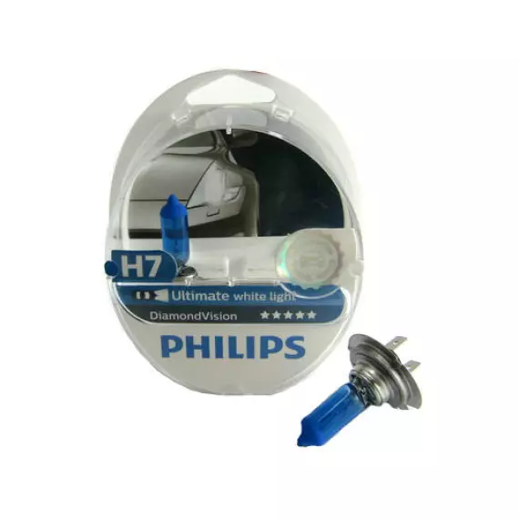 Автолампа H7 12V 55W (PX26d) PHILIPS Diamond 5000kelvin (к-кт 2шт)