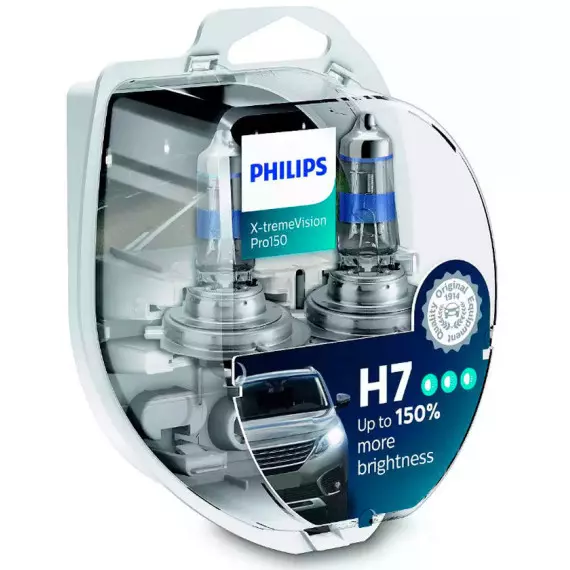 Автолампа H7 12V 55W (PX26d) PHILIPS X-Treme Vision P+150% (к-кт 2шт.)