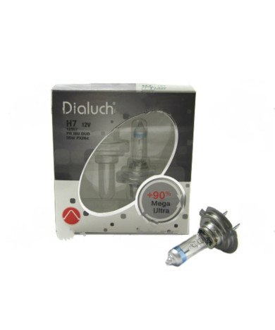 Автолампа H7 12V 55W (PX26d) ДИАЛУЧ Mega Ultra +90% (к-кт 2шт.)