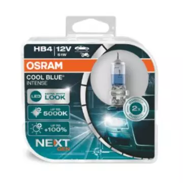 Автолампа HB4 12V 51W (P22d) OSRAM Cool Blue 5000kel +100% (к-кт 2шт.)