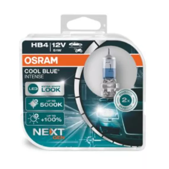 Автолампа HB4 12V 51W (P22d) OSRAM Cool Blue 5000kel +100% (к-кт 2шт.)