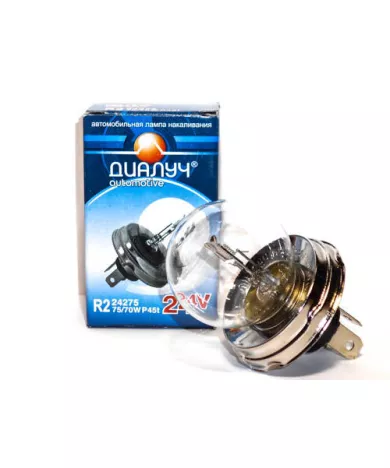 Автолампа R2 24V 75/70W (P45t) ДИАЛУЧ