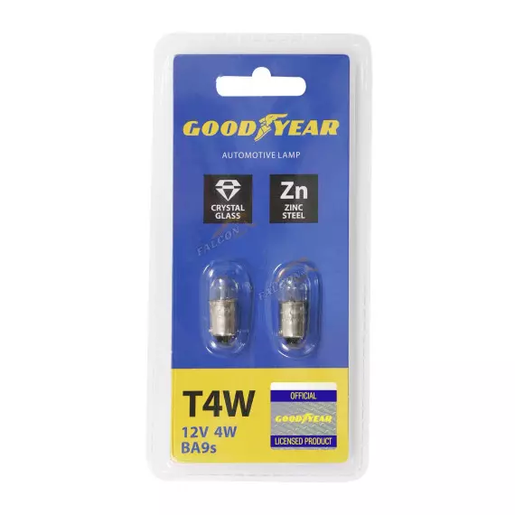 Автолампа 12V 4W Т4 (Goodyear) BA9s (блистер: к-т 2шт.)