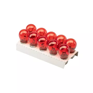 Лампа 12V21W (LECAR) BAY15D КРАСНЫЙ (стоп-сигнал з/габариты) упаковка 10 шт. PR21W