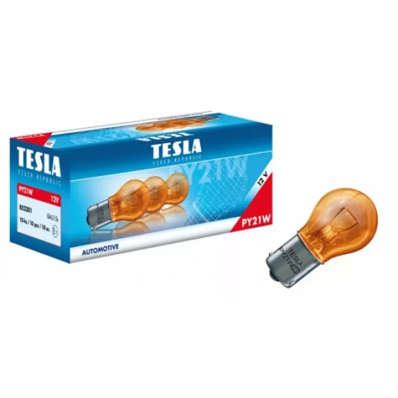 Лампа 12V21W (Tesla) ORANGE (повороты) 10 шт (В52301)