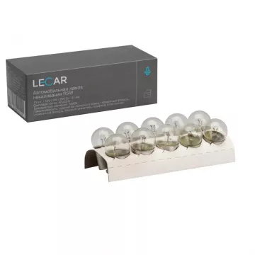 Лампа 12V5W (LECAR) BA15S (габариты повторитель поворота салон) упаковка 10 шт. R5W