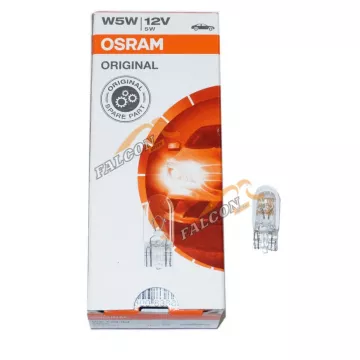 Лампа 12V5W (Osram) (габариты, з/ход, салон, стоп) (б/ц) (Германия)