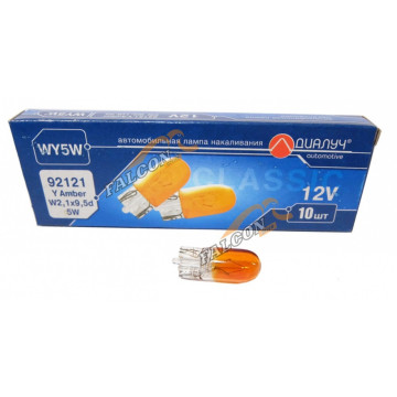 Лампа 12V5W (ДИАЛУЧ) (б/ц) ORANGE (передние габариты) 92121Y