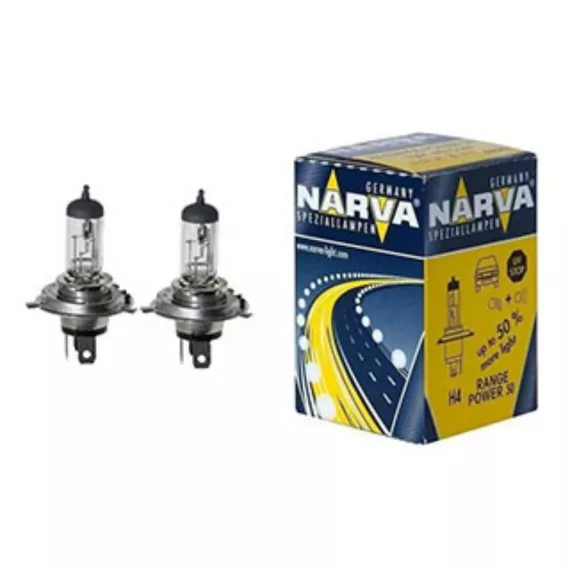 Лампа H-4 12V 60W/55W+50% NARVA Range P43T