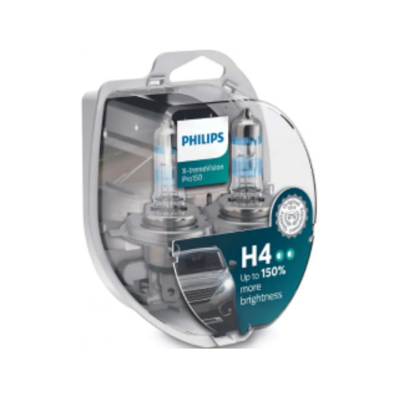 Лампа H-4 12V 60W/55W+150% PHILIPS X-treme Vision 2 шт.