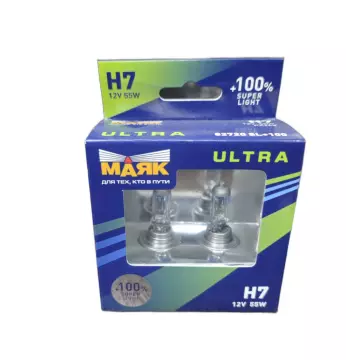 Лампа H-7 12V 55W+100% МАЯК ULTRA Super Light