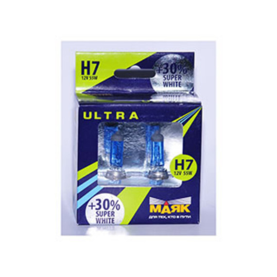 Лампа H-7 12V 55W+30% МАЯК ULTRA головной свет