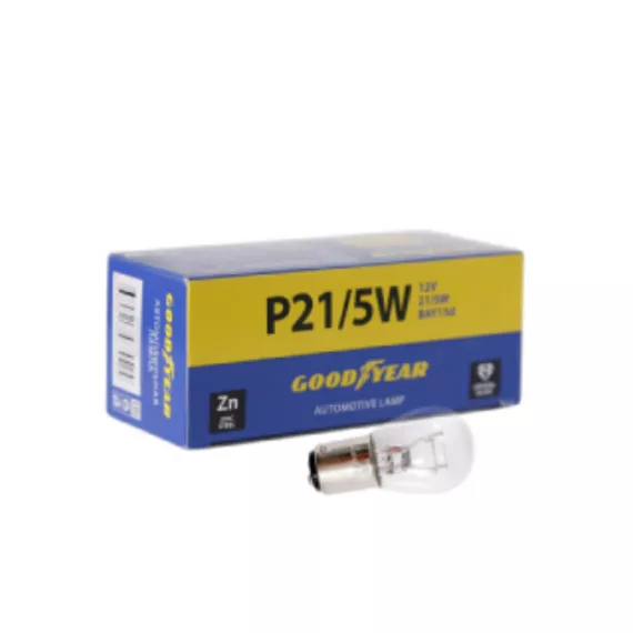 Лампа P21/5W 12V BAY15d 2 конт, штифт смещен по высоте (габариты,салон) упак.10 шт. Goodyear