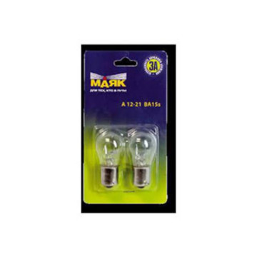 Лампа W10W 12V W2,1x9,5d W3W ( без цоколя,габариты) 1конт "Маяк" (к-т 2шт.) Блистер