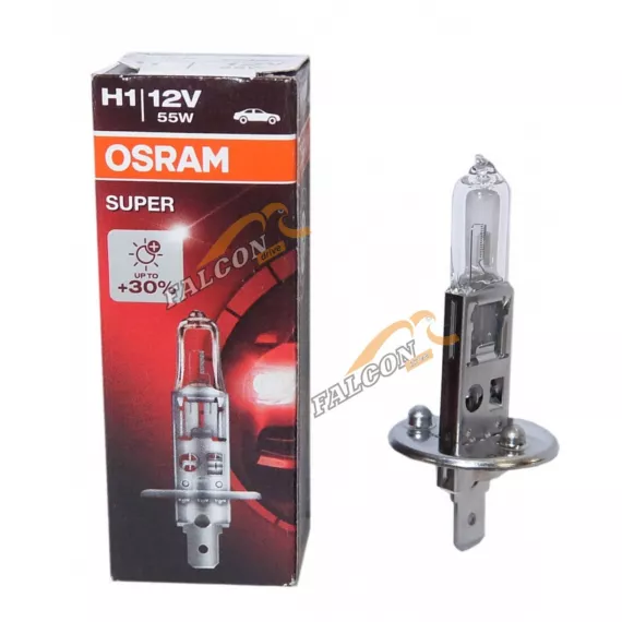 Лампа галог H1 12V55W+30% (Osram) 64150SUP P14.5s