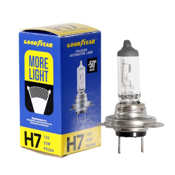 Лампа галог H7 12V55W+50% (Goodyare) More Light GY017125 блистер