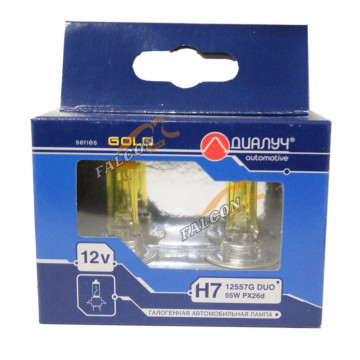 Лампа галог H7 12V55W (ДИАЛУЧ) 12557GOLD