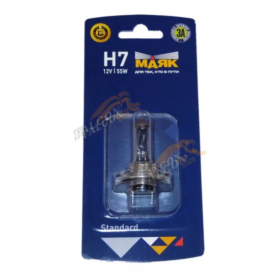 Лампа галог H7 12V55W (Маяк) блистер 52720/BL