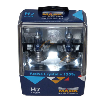 Лампа галог H7 24V70W+130% (Маяк) Active Crystal к-т 2шт