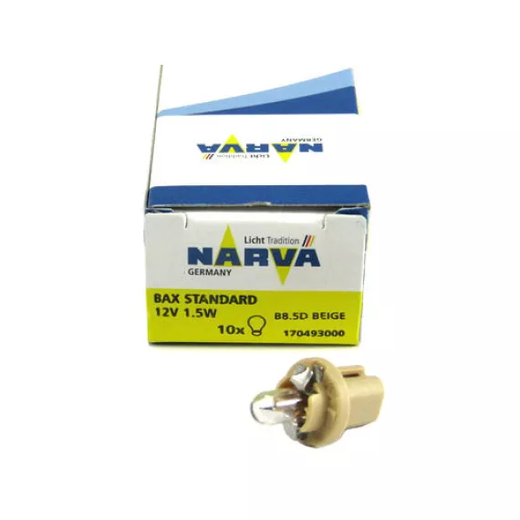 Автолампа W1,5W 12V (B8,5d) NARVA с патроном